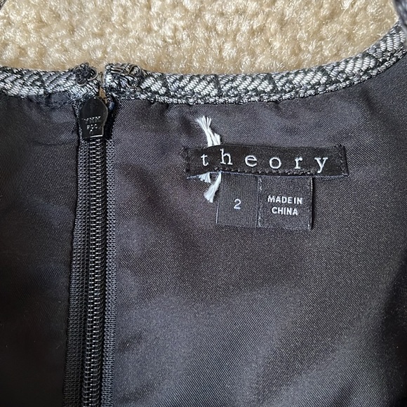 Theory Women's Trekana Circuit Knit Jacquard Silver Fit & Flare Mini Dress Sz 2 - Picture 7 of 14